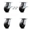 Service Caster 6 Inch Rubber on Steel Caster Set with Roller Bearing 4 Swivel Lock and 2 Brake SCC-35S620-RSR-SLB-BSL-2-BSL-2 - alternate 1